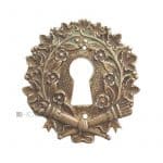 Schlüsselschild Möbel antik Bronze Schlüsselrosette Fackel Blumen 52mm