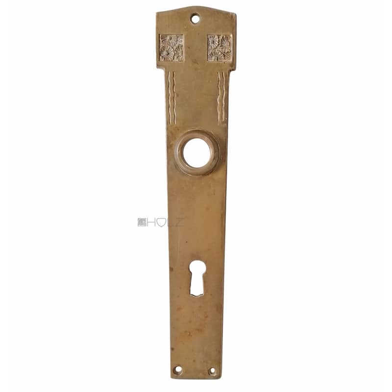 Langschild Jugendstil Blüten alt Türdrücker 17.1mm 70mm