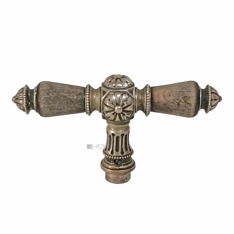 Prächtige Fensterolive antik Würfel vernickelt Horn alt 113mm