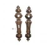 Langschilder antik Neo Barock Messing alt Türdrücker Türklinke 16.3 mm 78