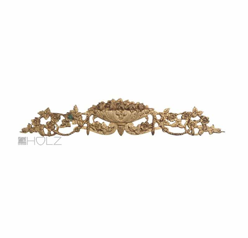 Großer Möbelbeschlag antik Bronze Beschlag feuervergoldet Rosen 50cm