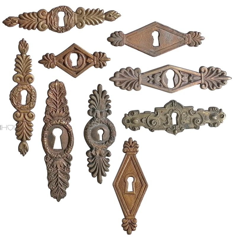 Möbel Bronze Beschlag Schlüsselschild antik