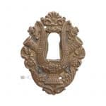 Möbel Schlüsselrosette antik Schlüsselblende Bronze Schlüsselschild 68mm