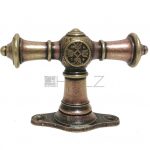 Dresdner Blume Fensterolive Fenstergriff alt Messing antik Rosette 43 mm