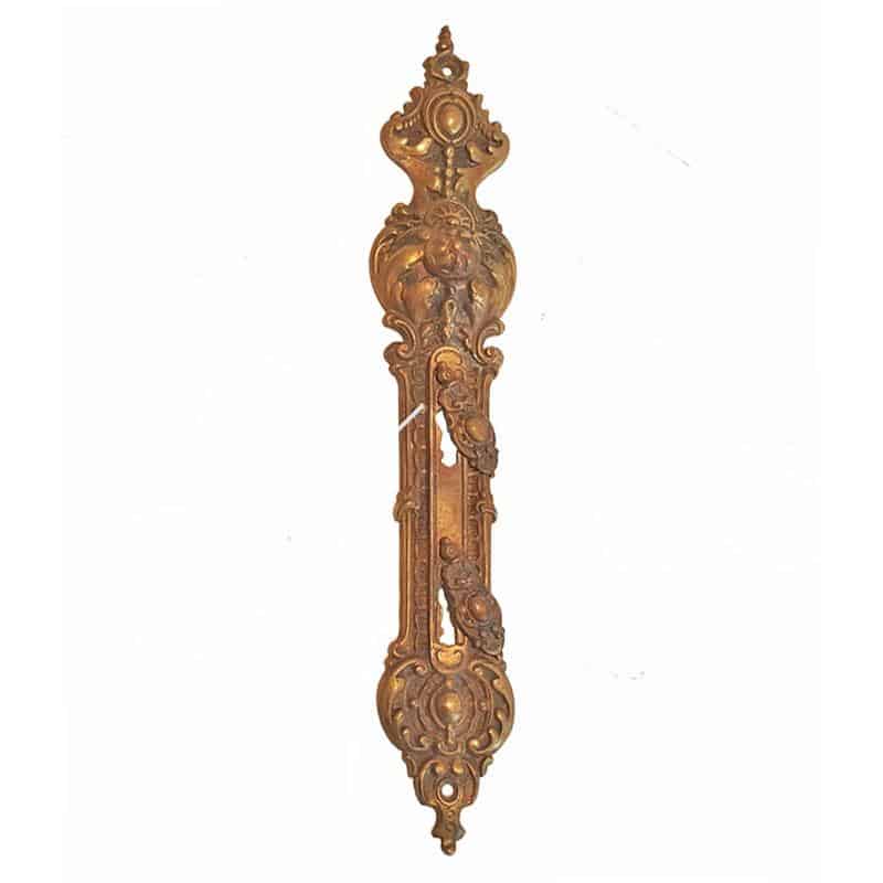 Langschild antik Doppelschloss alt Neo Barock Türdrücker 64mm 134