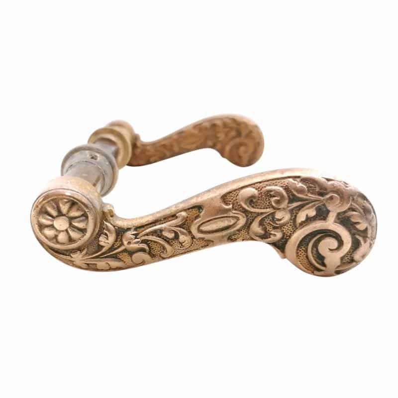 Türklinken antik Welle Blüte Gründerzeit Türdrücker alt 16.4 mm 9er Vk
