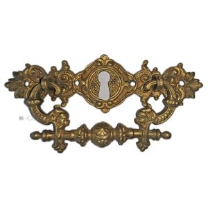 Schubladengriff antik Bronze alt Schlüsselschild Kommode Löwen 113mm