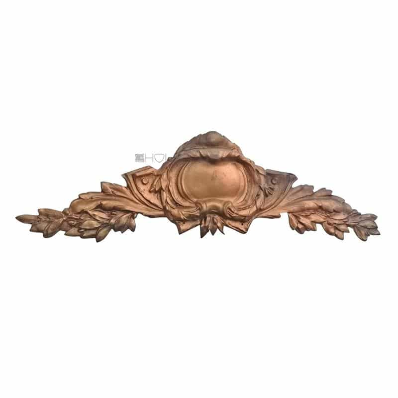 Supraporte antik Möbel alt Bronze feuervergoldet Patina Lorbeer 38cm