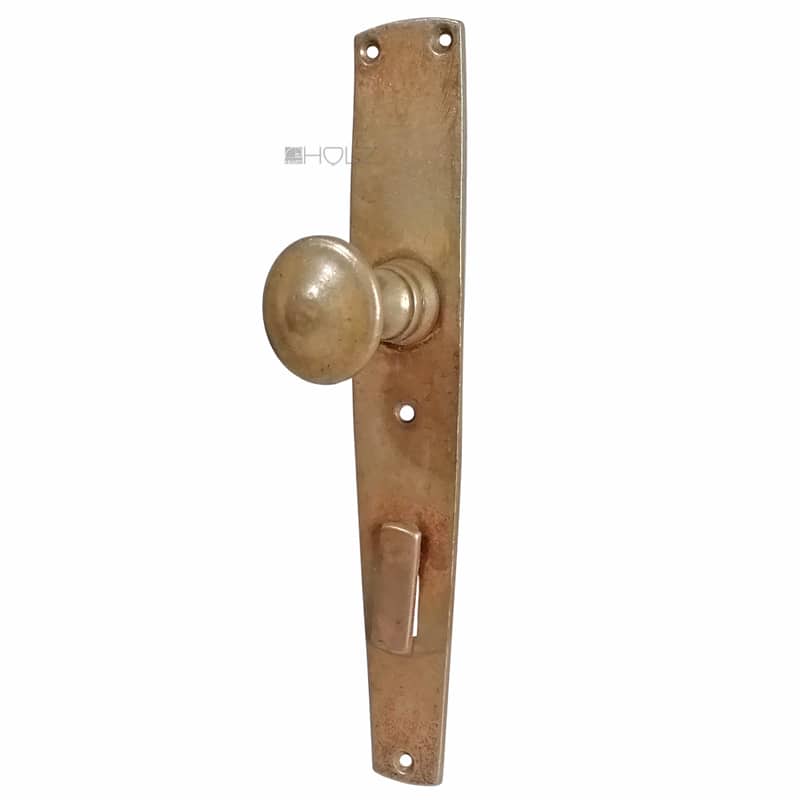 Türknauf Jugendstil alt Messing Avantgarde Langschild 83mm Türknauf Jugendstil alt Messing Avantgarde Langschild 83mm