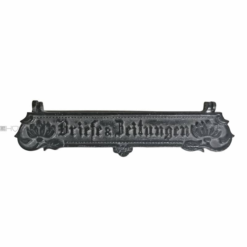 Briefklappe antik Jugendstil Seerose Eisen Briefschlitz alt 22cm