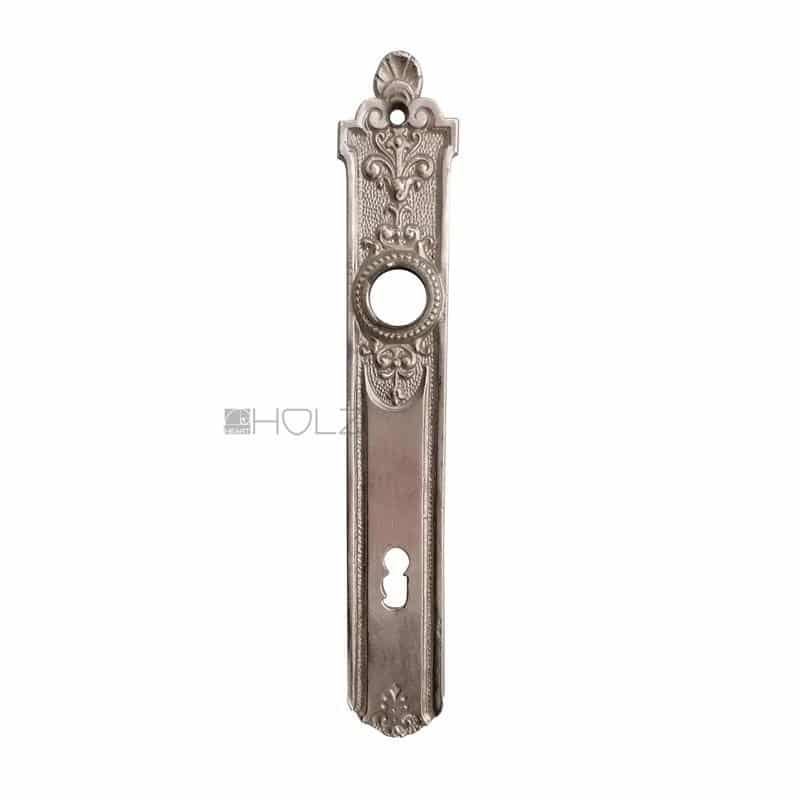 Langschild antik Eisenguss verchromt Türdrücker alt Türklinke 20.4 mm 98