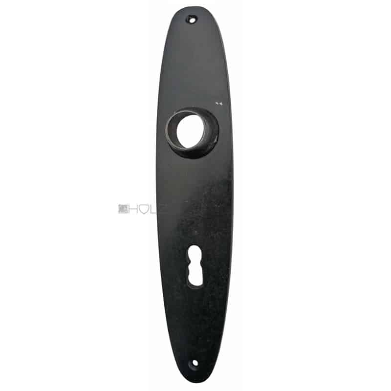 Langschild Bakelit alt 1930er schwarz Kunststoff oval 47x220-20x72 Langschild Bakelit alt 1930er schwarz Kunststoff oval 47x220-20x72