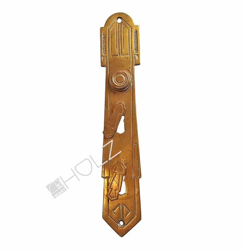 Drückerschild antik Jugendstil Langschild Art Nouveau Messing alt Art Deco 44 115 mm