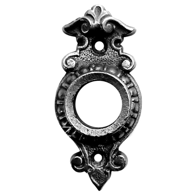 Rosette Türdrücker Fensterolive Eisen antik alt 16.3 mm