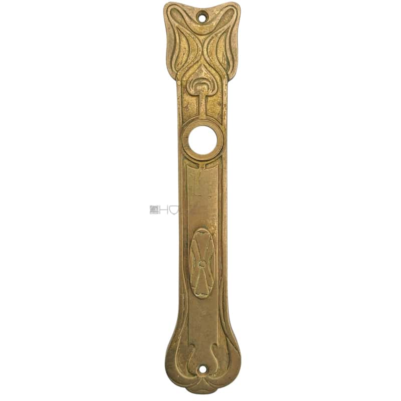 Langschild Jugendstil floral alt Türdrücker 49x250-17.5x76