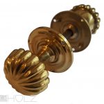 Türknauf Garnitur antik Messing golden Türgriffe Türknäufe Drehgriffe