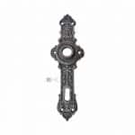 Gründerzeit Türbeschlag Langschild antik Türdrücker Türklinke Perle alt 19.6 mm 78