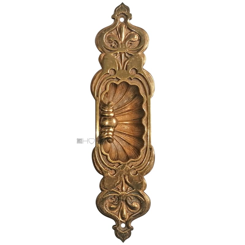 Tür Griffmuschel antik Jugendstil alt floral Schiebetür 23.5cm