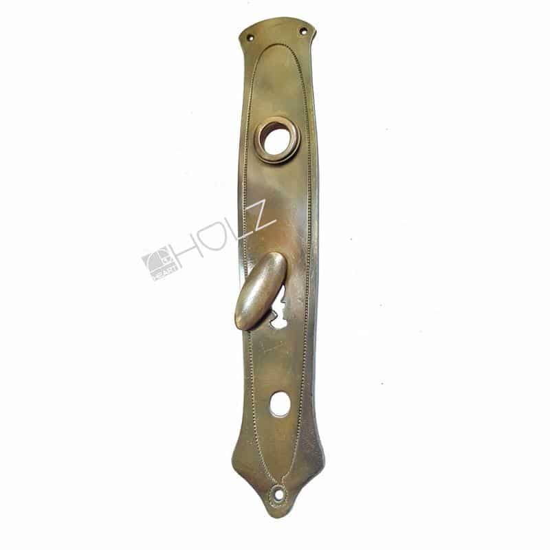 Türschild Jugendstil Langschild Drückerschild alt antik 16.9 mm 77 Langschild Jugendstil halbrund oval Nachtriegel alt