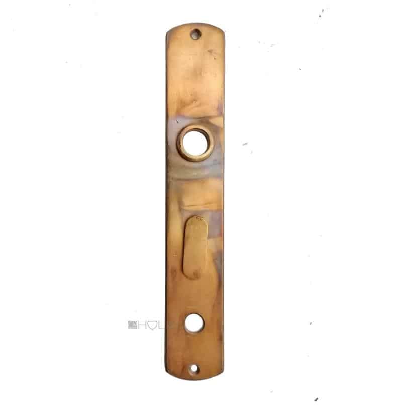 Bauhaus Langschild antik alt Messing Nachtriegel 17.2 mm 68
