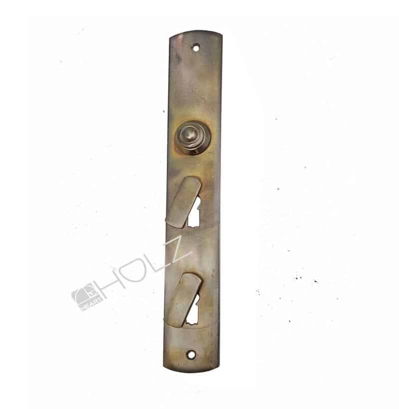 Bauhaus Langschild Drückerblende Drückerschild antik alt Messing 45 mm 113