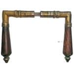 Türdrücker antik Gründerzeit alt eckig Ebenholz 16.2mm 8er Vk