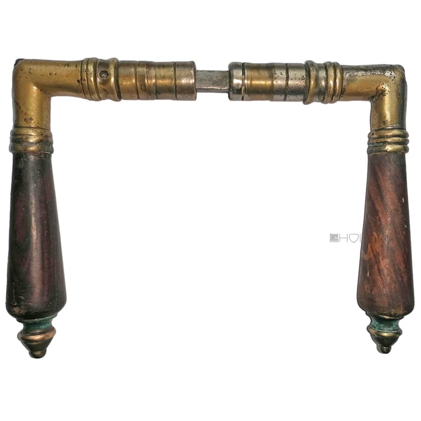 Türdrücker antik Gründerzeit alt eckig Ebenholz 16.2mm 8er Vk
