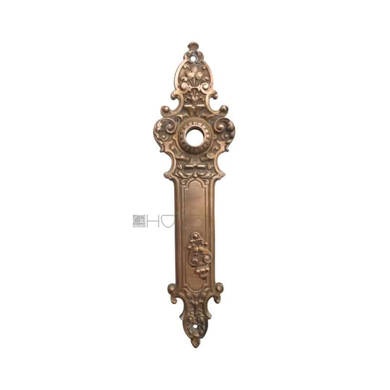 Antik Langschild Gründerzeit alt Messing Türdrücker 16.6 mm 104 mm Antik Langschild Gründerzeit alt Messing Türdrücker 16.6 mm 104 mm