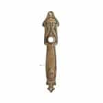 Drückerschild Jugendstil antik Langschild alt Messing floral 17.1 mm 119