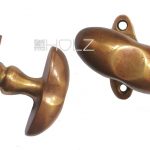 Fensterolive Jugendstil Fenstergriff antik Art Deco Messing 42 mm
