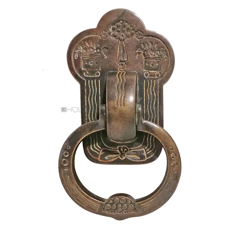 Klingel Jugendstil Haustür Ziehklingel alt Glocke 16cm