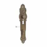 Jugendstil Langschild antik Doppelschloss Drückerblende alt Messing 32 mm 106