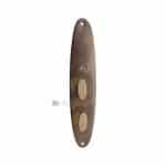 Langschild 1920er alt Messing oval Drückerblende Doppelschloss 38 mm 104