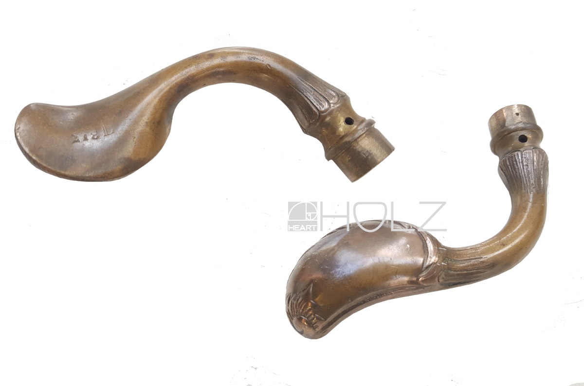 Jugendstil Türgriff antik alt Türklinke Modell 218L Messing rechts