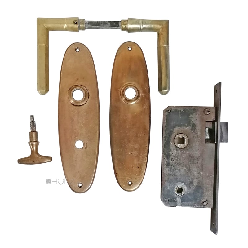 Drückergarnitur alt WC Toilette oval Bauhaus Avantgarde Sperrriegel Drückergarnitur alt WC Toilette oval Bauhaus Avantgarde Sperrriegel