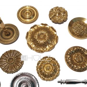 Raffhalter antik Vorhanghalter Messing rund Modelle floral klassisch