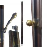 Basküle Schubstangen Verriegelung Fenstergriff antik alt 128 cm