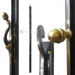 Basküle Fenstergriff antik Fanghaken mit Einreiber Gründerzeit alt 154 cm