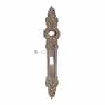 Langschild antik silber Messing alt vernickelt Gründerzeit Türdrücker 15.6 mm 72