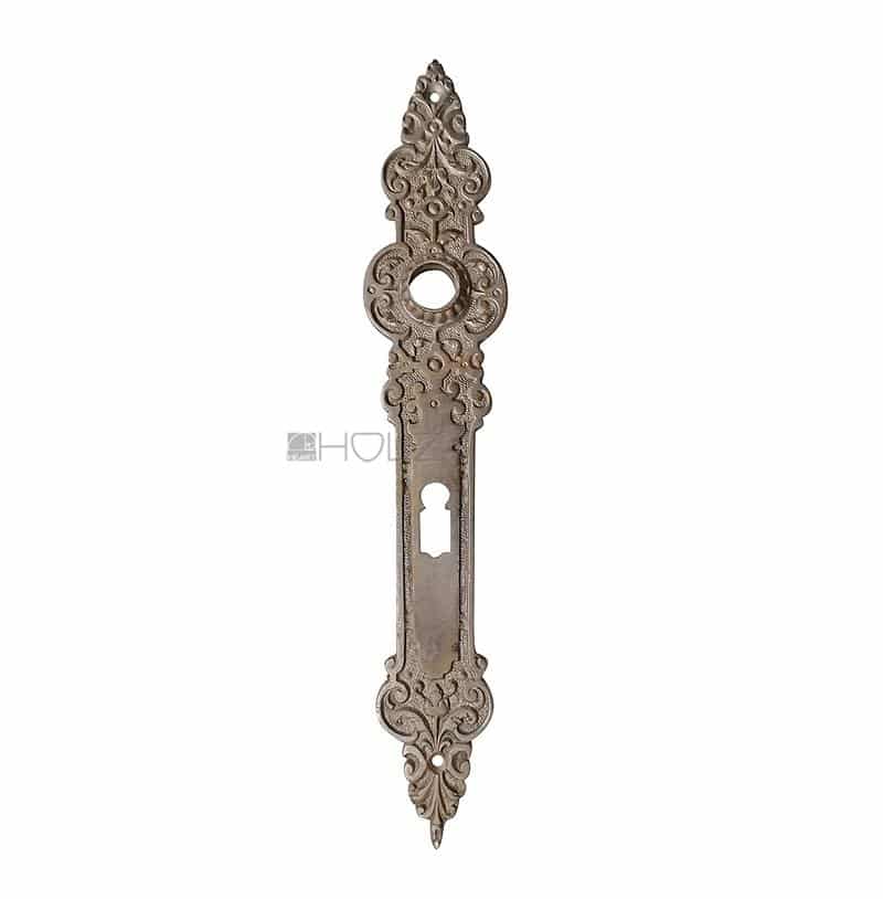 Langschild antik silber Messing alt vernickelt Gründerzeit Türdrücker 15.6 mm 72 Langschild antik silber Messing alt vernickelt Gründerzeit Türdrücker 15.6 mm 72