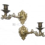 Klavier Kerzenhalter antik Jugendstil Paar Leuchter alt Messing Wandhalter