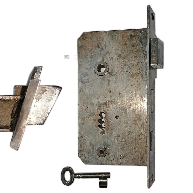 Tür Einsteckschloss antik Sperrriegel alt schräger Stulp 65/10/64-114