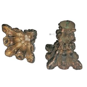 Kerzenhalter antik Füße alt Blech vernickelt 6cm