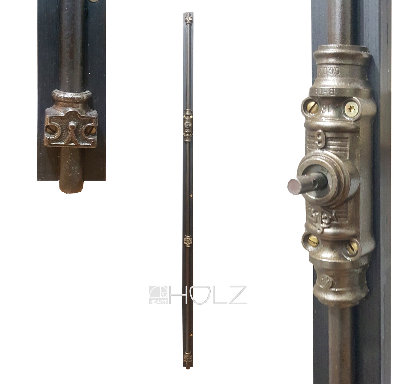 Basküle antik französisch alt Fensterverriegelung Olive 163cm Basküle antik französisch alt Fensterverriegelung Olive 163cm