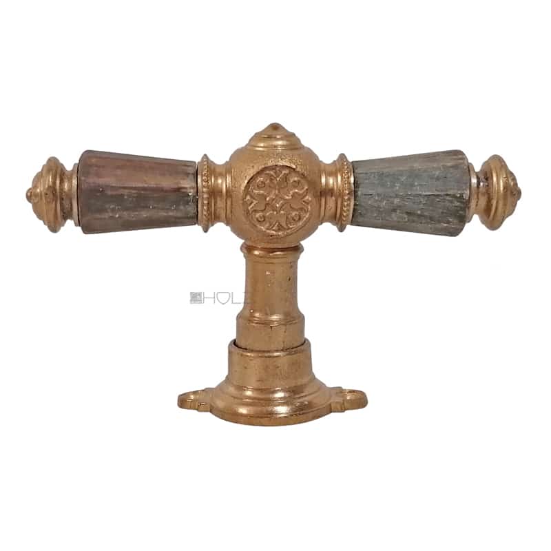 Fensterolive antik Dresdner Blume Perle Horn Fenstergriff alt