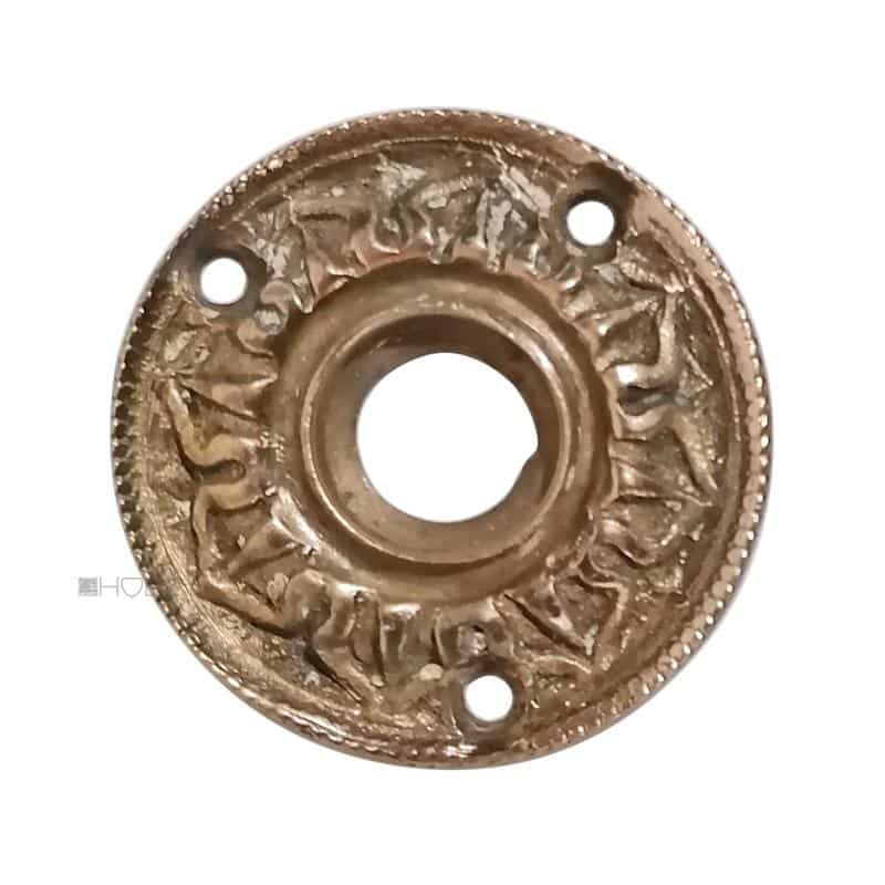 Drückerrosette antik Perle rund Türdrücker alt Messing 50mm 16.5