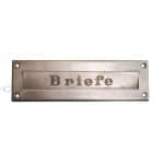 Briefklappe antik Messing vernickelt Briefschlitz alt Briefeinwurf 1920er