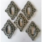 Schlüsselschild antik Tür Strahlenkranz Eisen alt 62mm