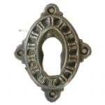 Schlüsselschild antik Tür Strahlenkranz Eisen alt 62mm