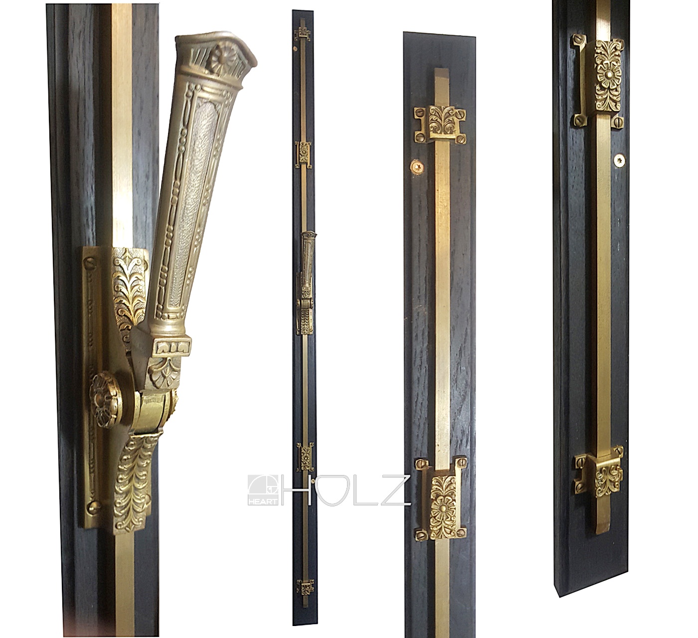 Klassizistischer Jugendstil Basküle Riegel antik Messing Empire 126 cm